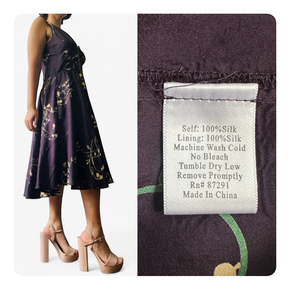 β
Johnny Was Floral Georgette 100%Silk Spring Wedding Guest Dress - Purple β
- Picture 8 of 16